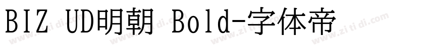 BIZ UD明朝 Bold字体转换